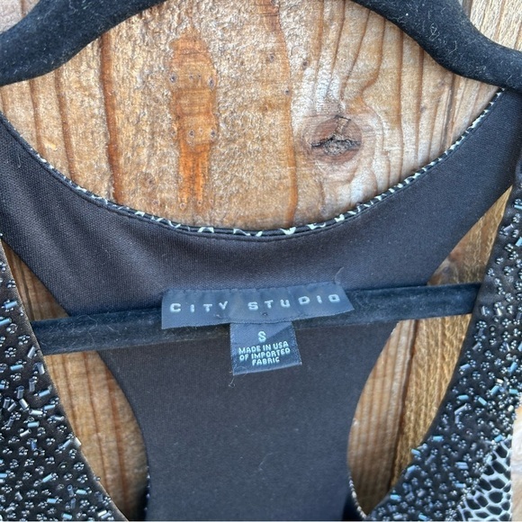 City studio black white beaded mini dress‎ size small snake y2k club party - Picture 4 of 8